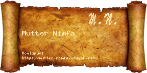 Mutter Nimfa névjegykártya